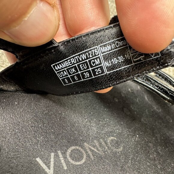 Women's Vionic Amber Black Croc Strappy Comfort Sandals Shoes US Size 8 - Picture 6 of 8